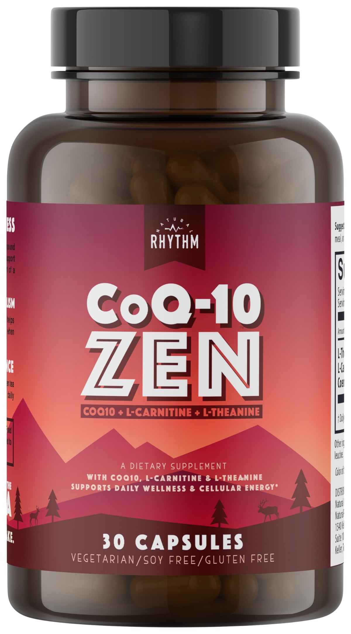 Natural Rhythm CoQ10 100mg with L-Carnitine & L-Theanine - 30 Capsules