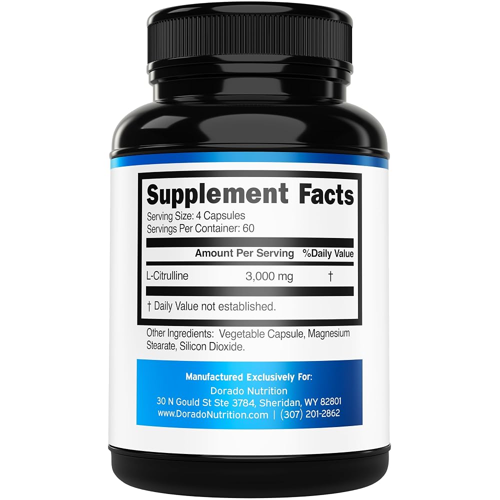 DORADO NUTRITION L-Citrulline 3000mg - 240 Capsules - image 2