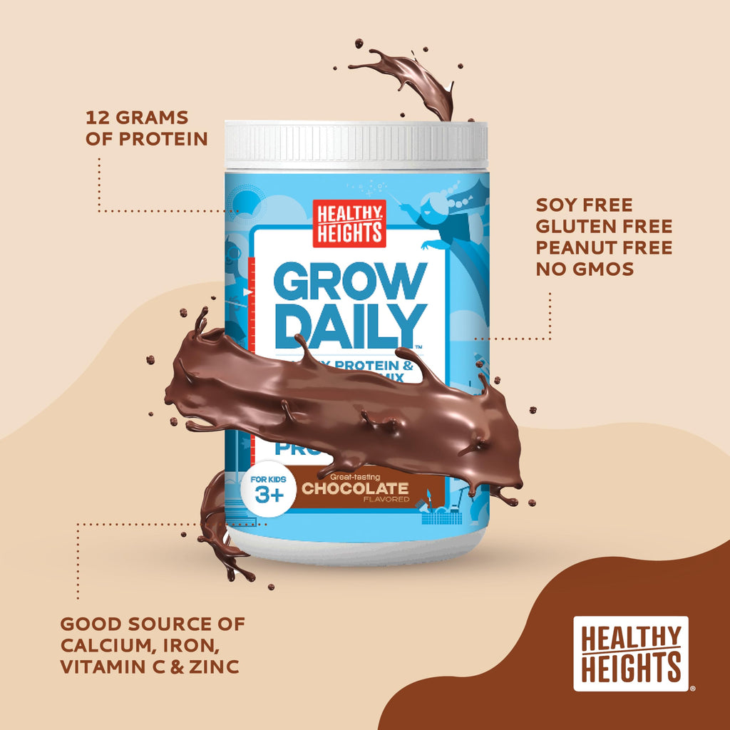 Healthy Heights Grow Daily Kids Protein Drink Mix Chocolate - 10.9 oz - image 3