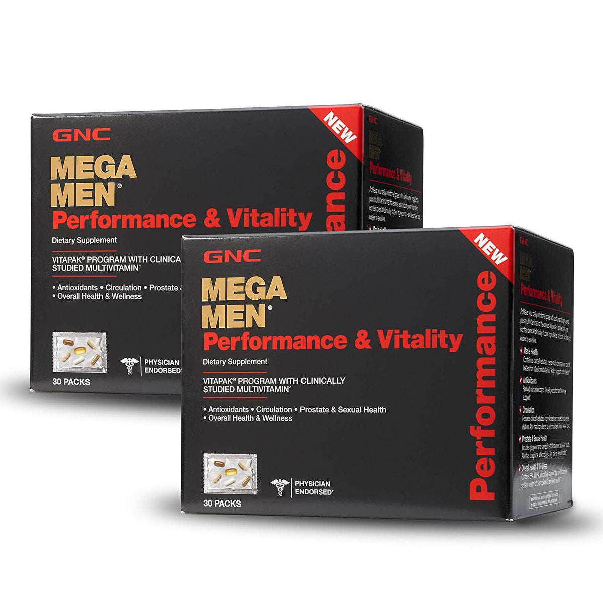 GNC Mega Men Performance Vitality Multivitamin - 30 Packs