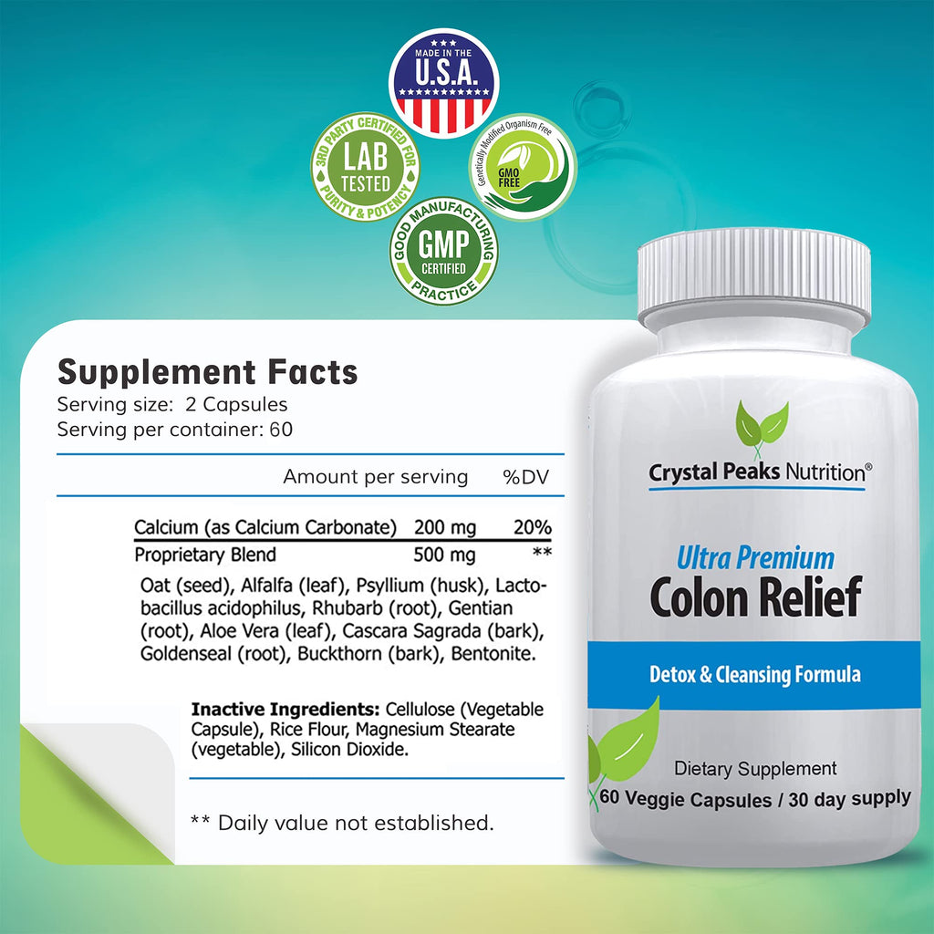 CRYSTAL PEAKS NUTRITION Natural Colon Cleanser Capsules - 60 Count - image 5