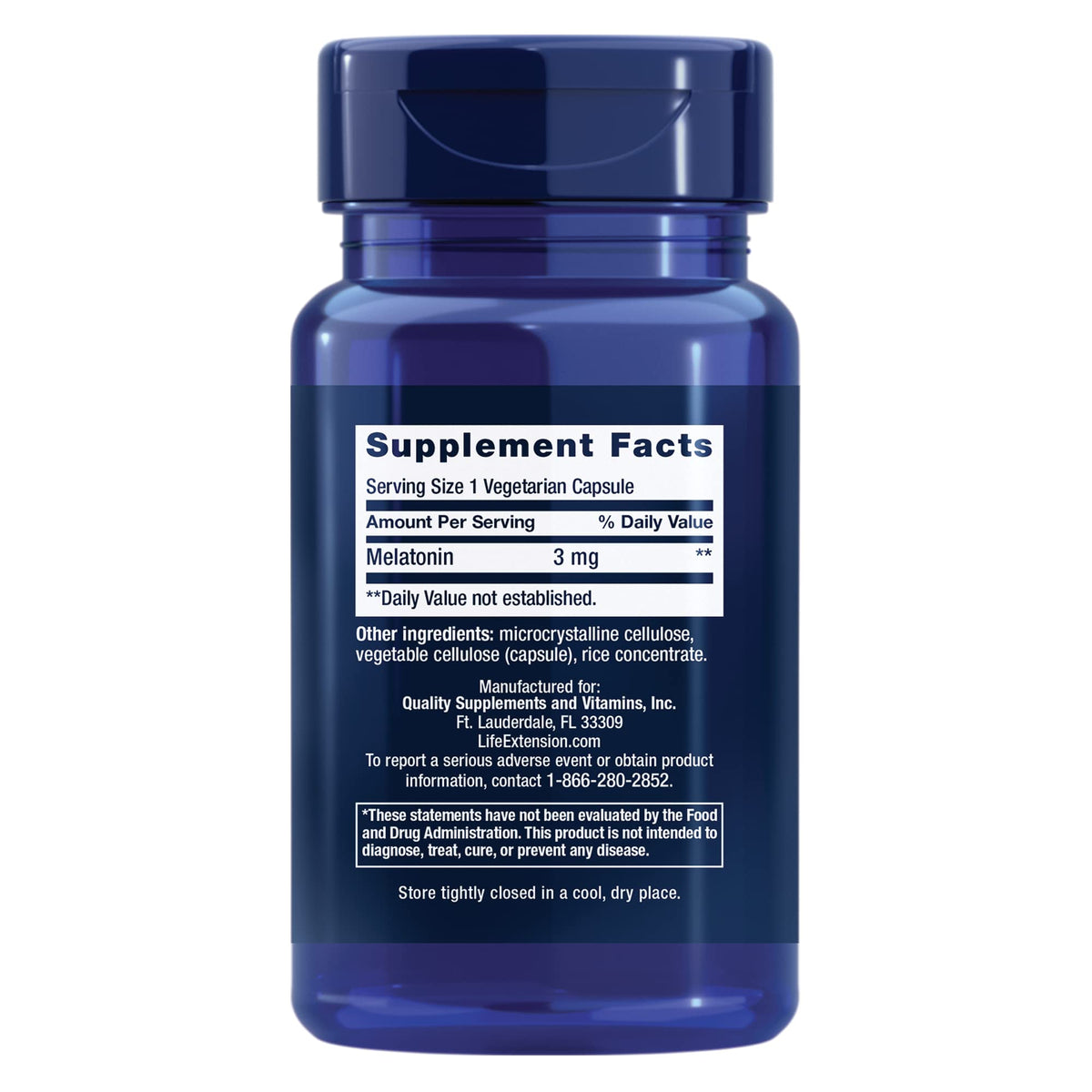 Life Extension Melatonin 3 mg Sleep Support - 60 Capsules - image 2