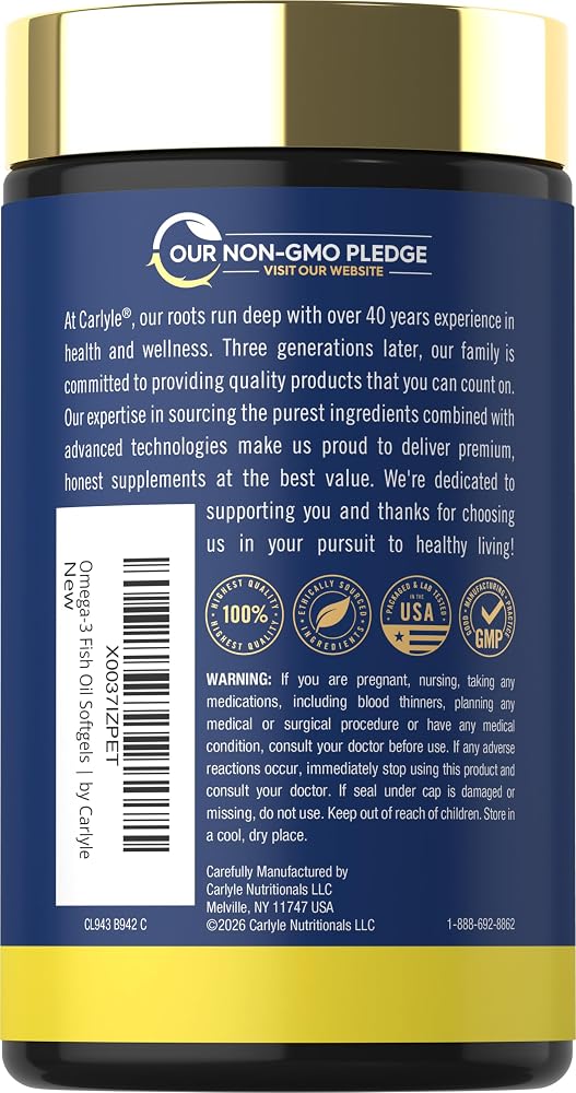Carlyle Fish Oil 3600mg Omega 3 - 120 Softgels - image 3