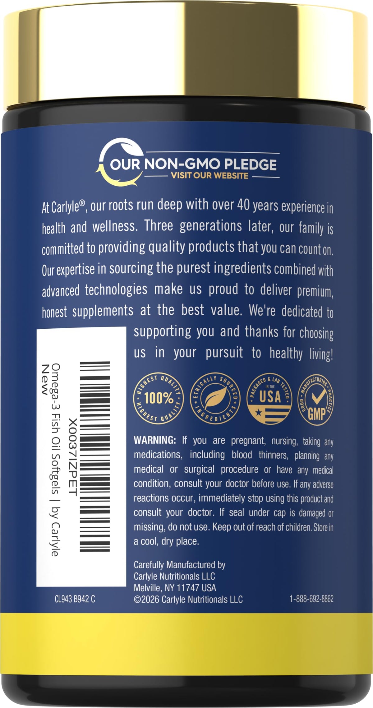 Carlyle Fish Oil 3600mg Omega 3 - 120 Softgels - image 3