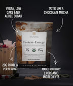 Truvani Protein + Energy Chocolate Mocha Plant-Based - 20 Servings - image 3