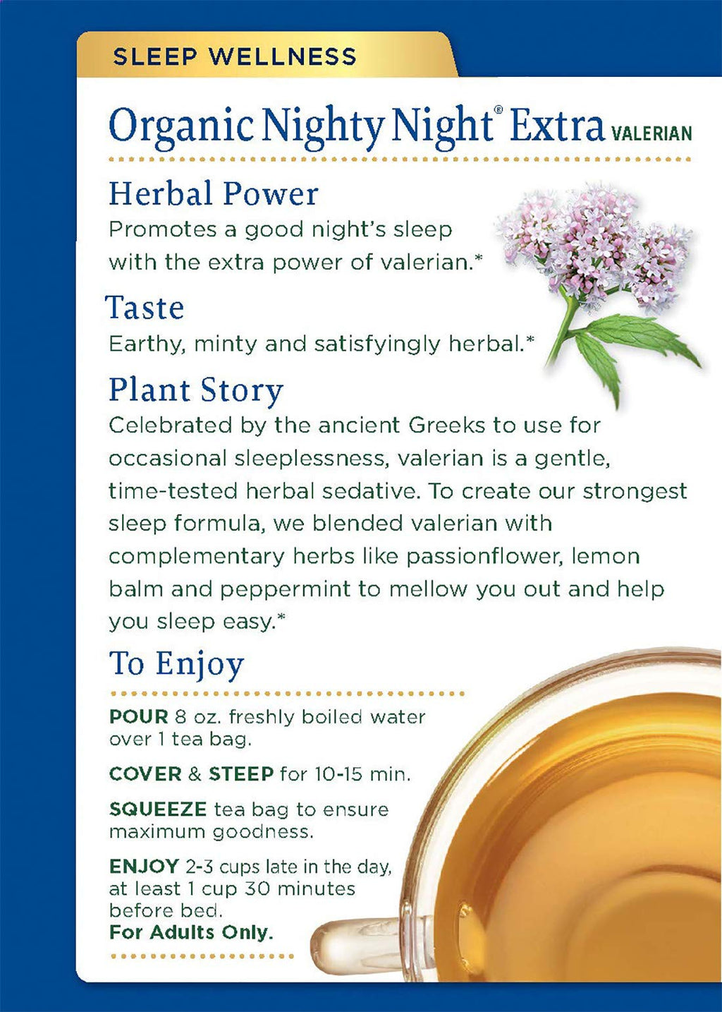 Traditional Medicinals Organic Nighty Night Extra Valerian Herbal Tea - image 3