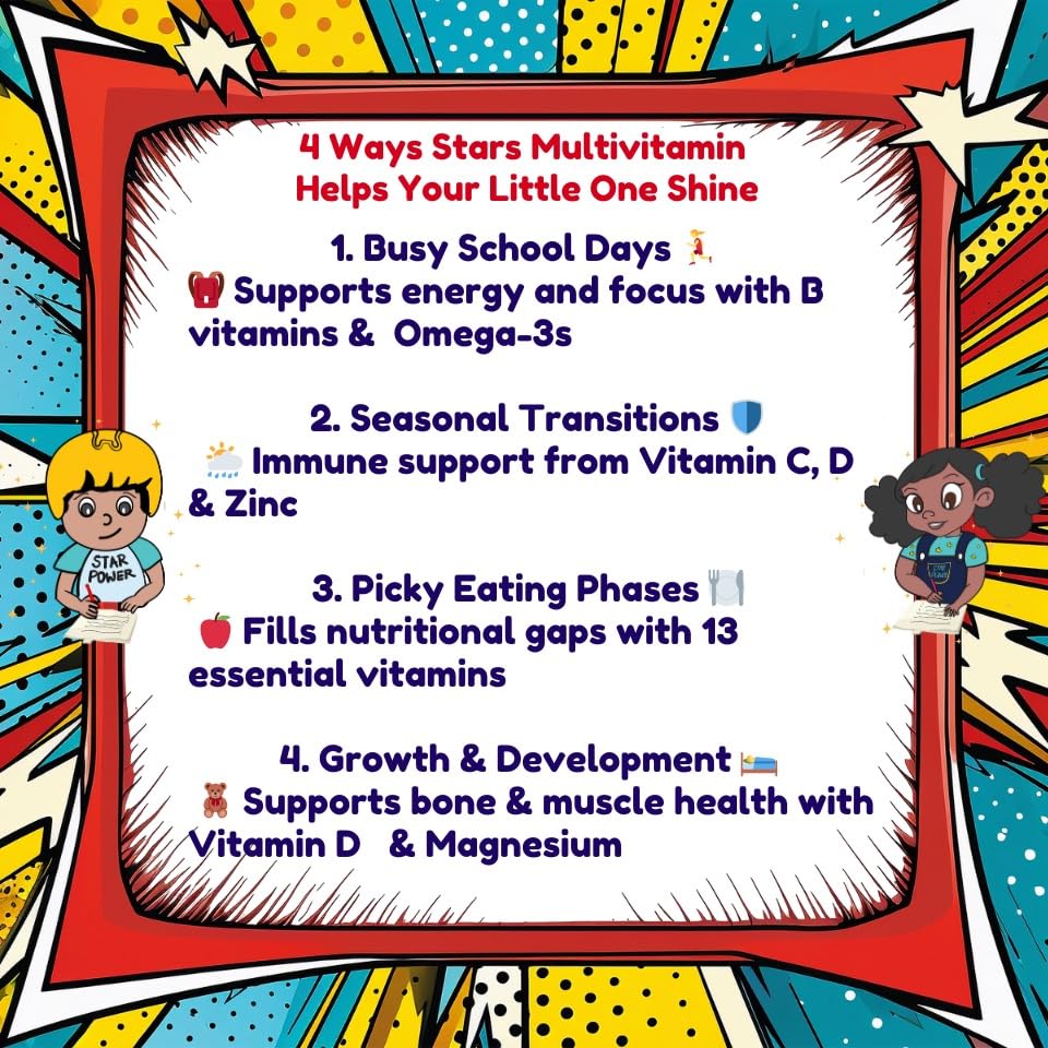 Vitastars Kids Multivitamin Gummies with Omega 3 - 60 Gummies - image 4