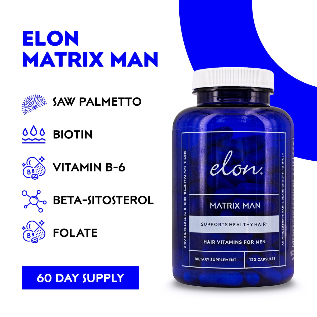 Elon Matrix Man Hair Growth Vitamins for Men - 120 Capsules - image 4