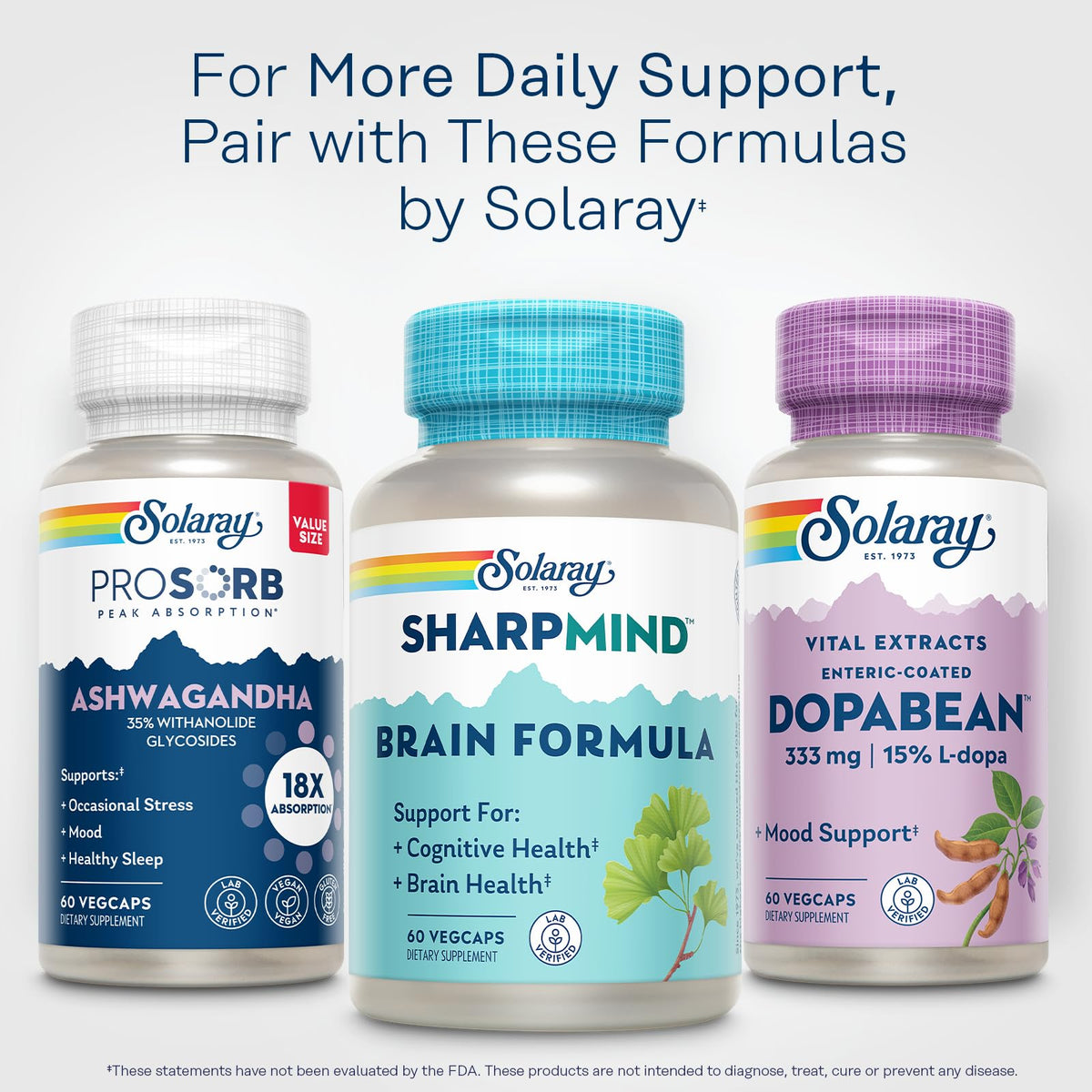SOLARAY Dopabean 333mg Mucuna Pruriens Wellness Support - 60 Capsules - image 6