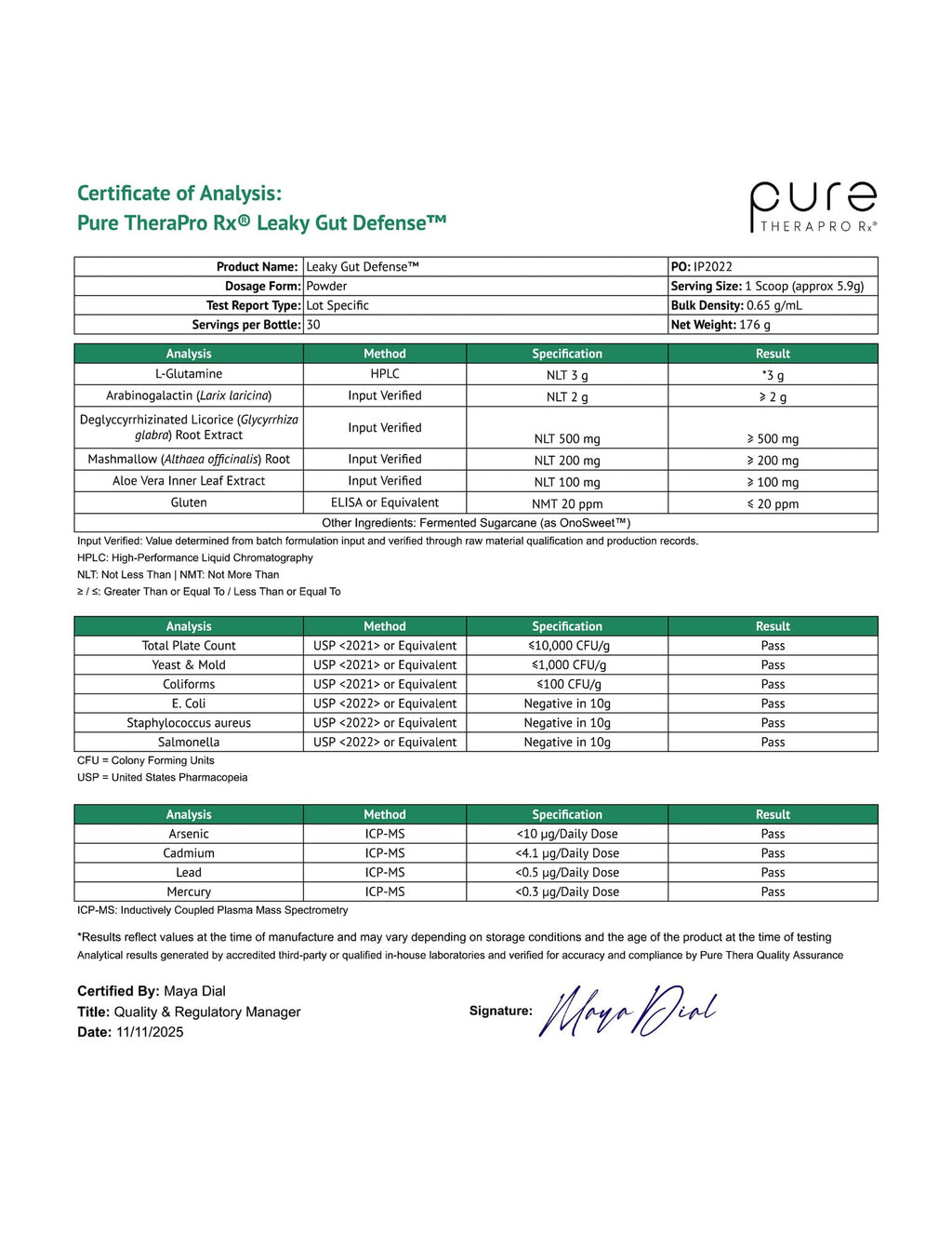 Pure Therapro Rx Leaky Gut Defense L-Glutamine Powder - 30 Servings - image 8