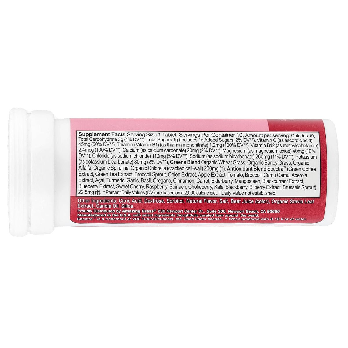 Amazing Grass Electrolyte Tablets Fizzy Greens Strawberry Lemonade - 10 Count - image 2