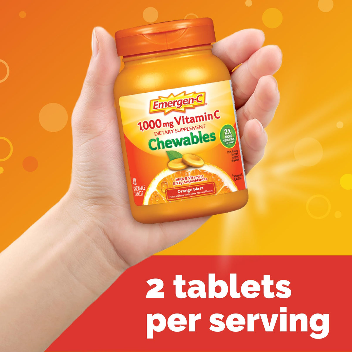 Emergen-C Vitamin C 1000mg Immune Support Chewables - 40 Tablets - image 4
