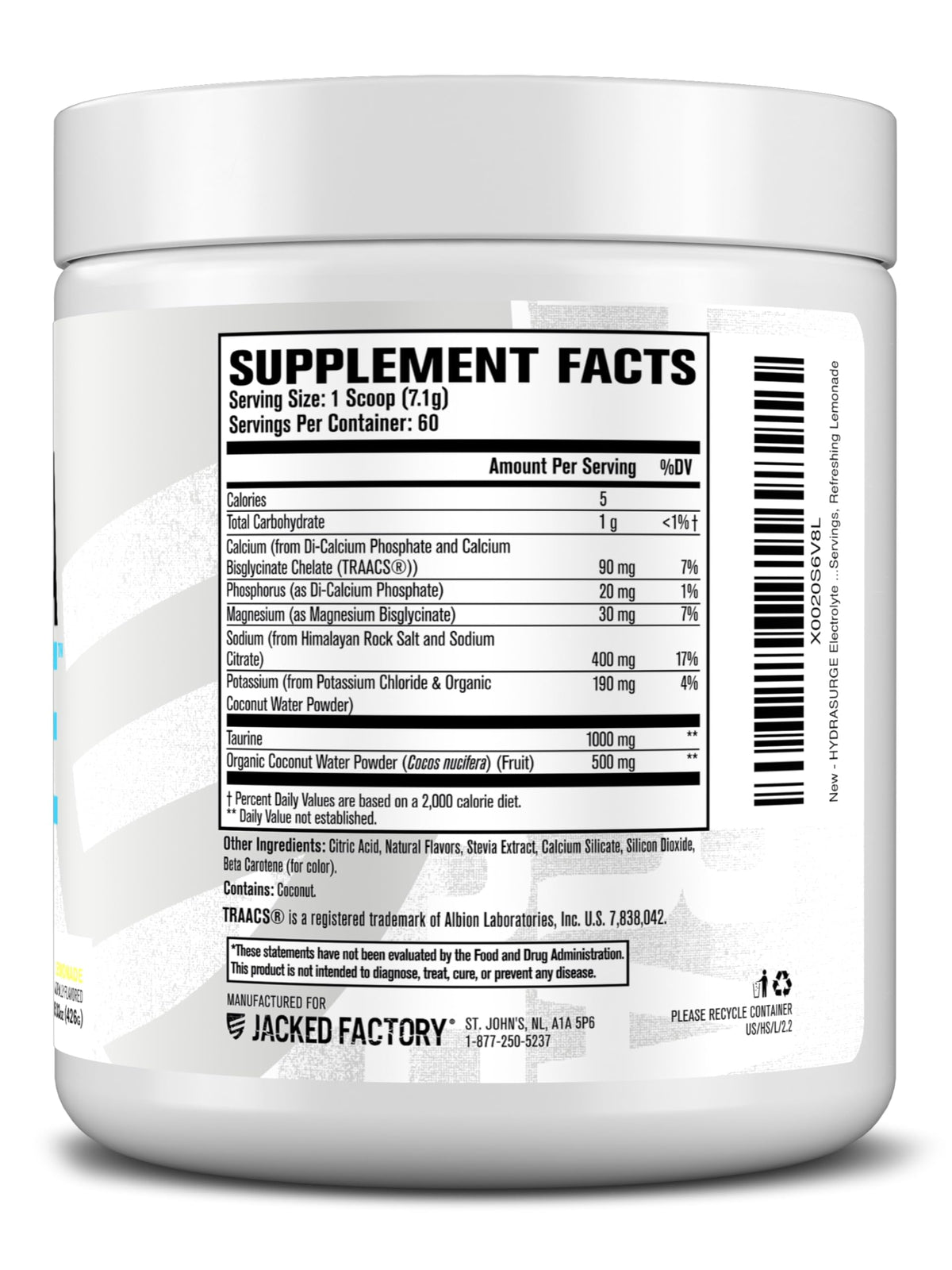 Jacked Factory HYDRASURGE Electrolyte Powder - Hydration Supplement
