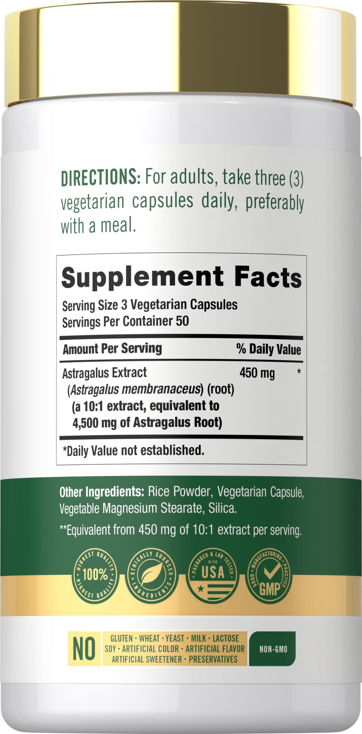 Carlyle Astragalus Root Extract - 150 Vegetarian Capsules - image 2