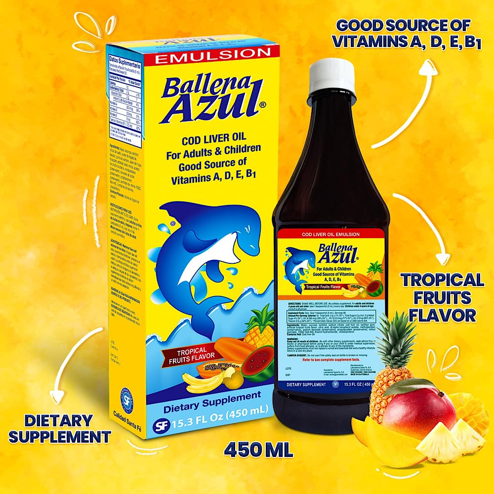 EMULSION BALLENA AZUL Ballena Azul Cod Liver Oil Emulsion Omega 3 - 6 Fl Oz - image 3