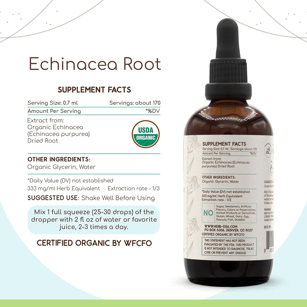 HerbEra Echinacea Root USDA Organic Tincture