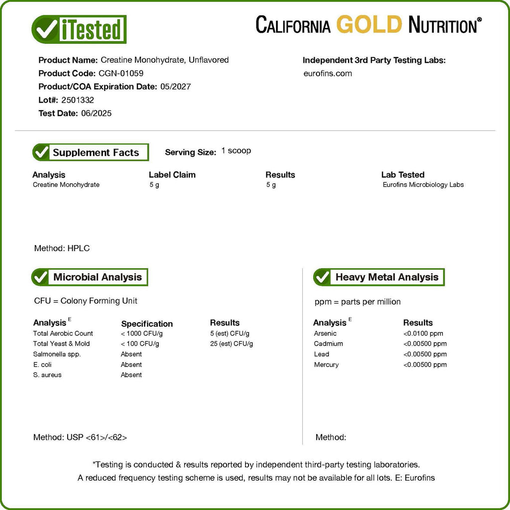 California Gold Nutrition Creatine Monohydrate Powder - 454 g - image 4