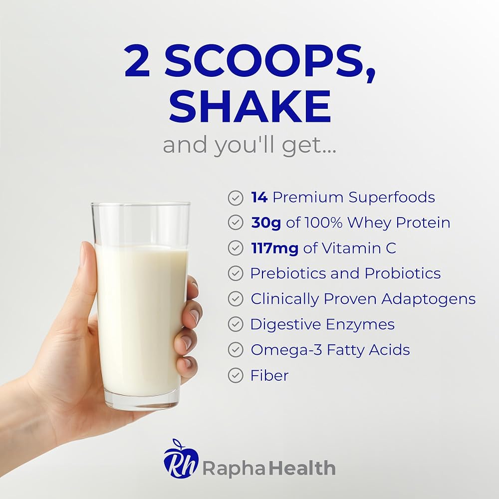 RAPHA HEALTH Superfood Whey Protein Vanilla - 15 Servings - image 2