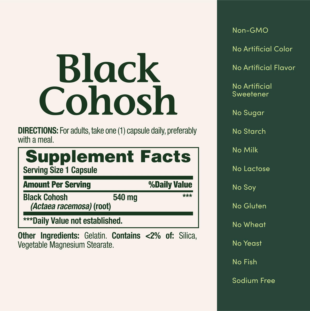 Nature's Bounty Black Cohosh Root 540 mg - 100 Capsules - image 6