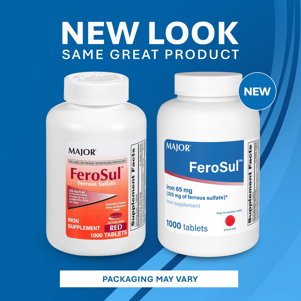 MAJOR Ferrous Sulfate 325mg Iron Tablets - 1000 Count - image 9