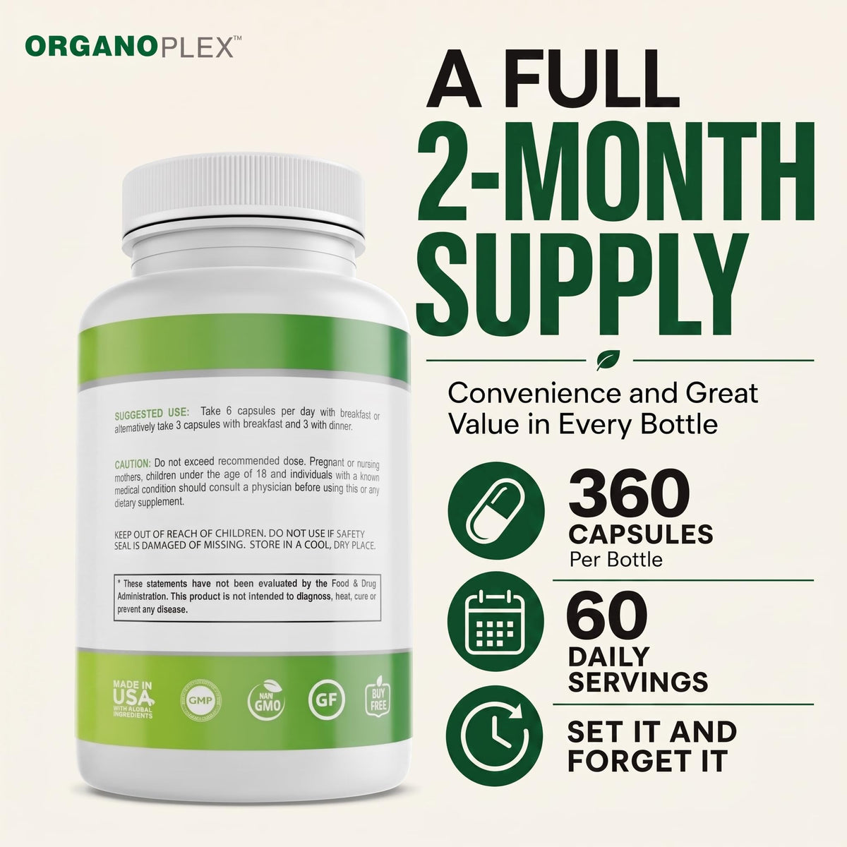 ORGANOPLEX Insulin Plant Capsules - Blood Sugar Support Supplement - image 3
