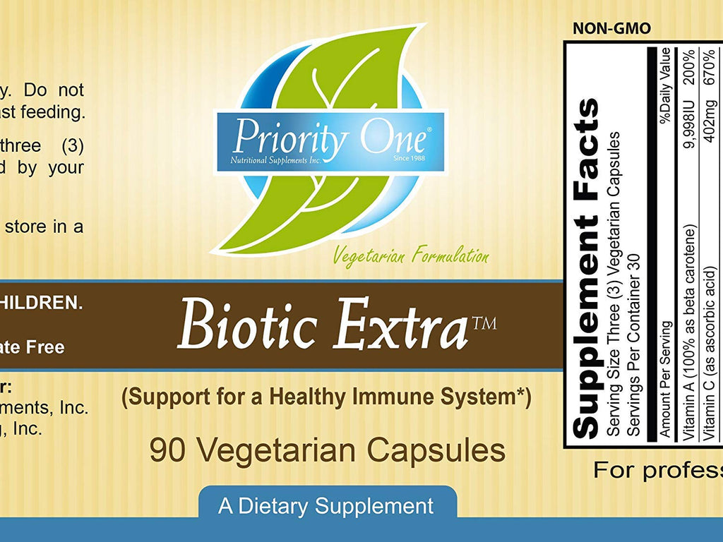 Priority One Biotic Extra Immune System Support - 90 Vegetarian Capsules - image 2