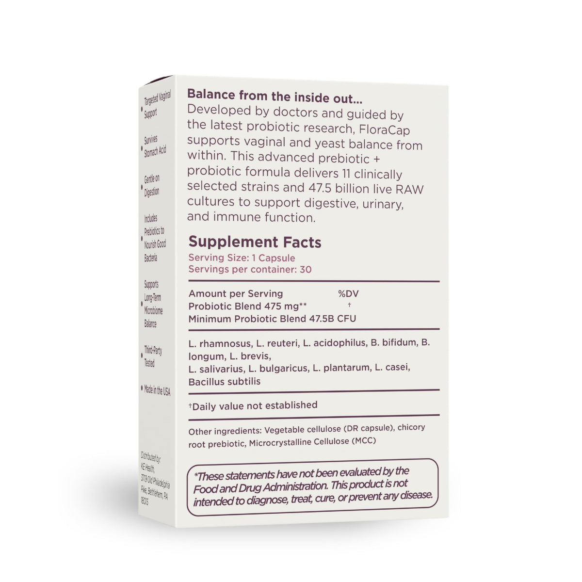FloraCap Vaginal Probiotics for Women Health - 30 Capsules - image 2