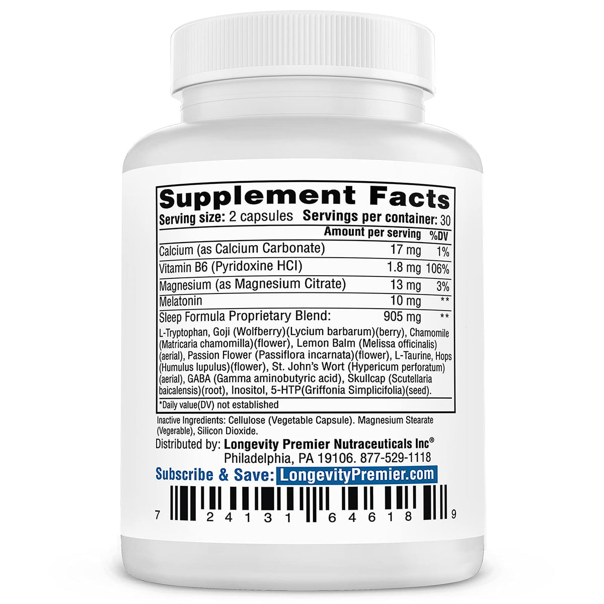 Longevity Herbal PM Sleep Formula - 60 Vegetarian Capsules - image 3