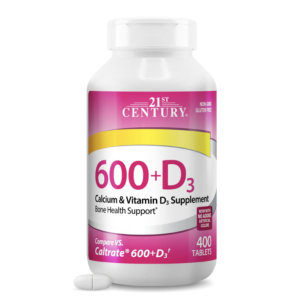 21st Century Calcium Plus D Supplement Tablet 600 mg - 400 Tablets