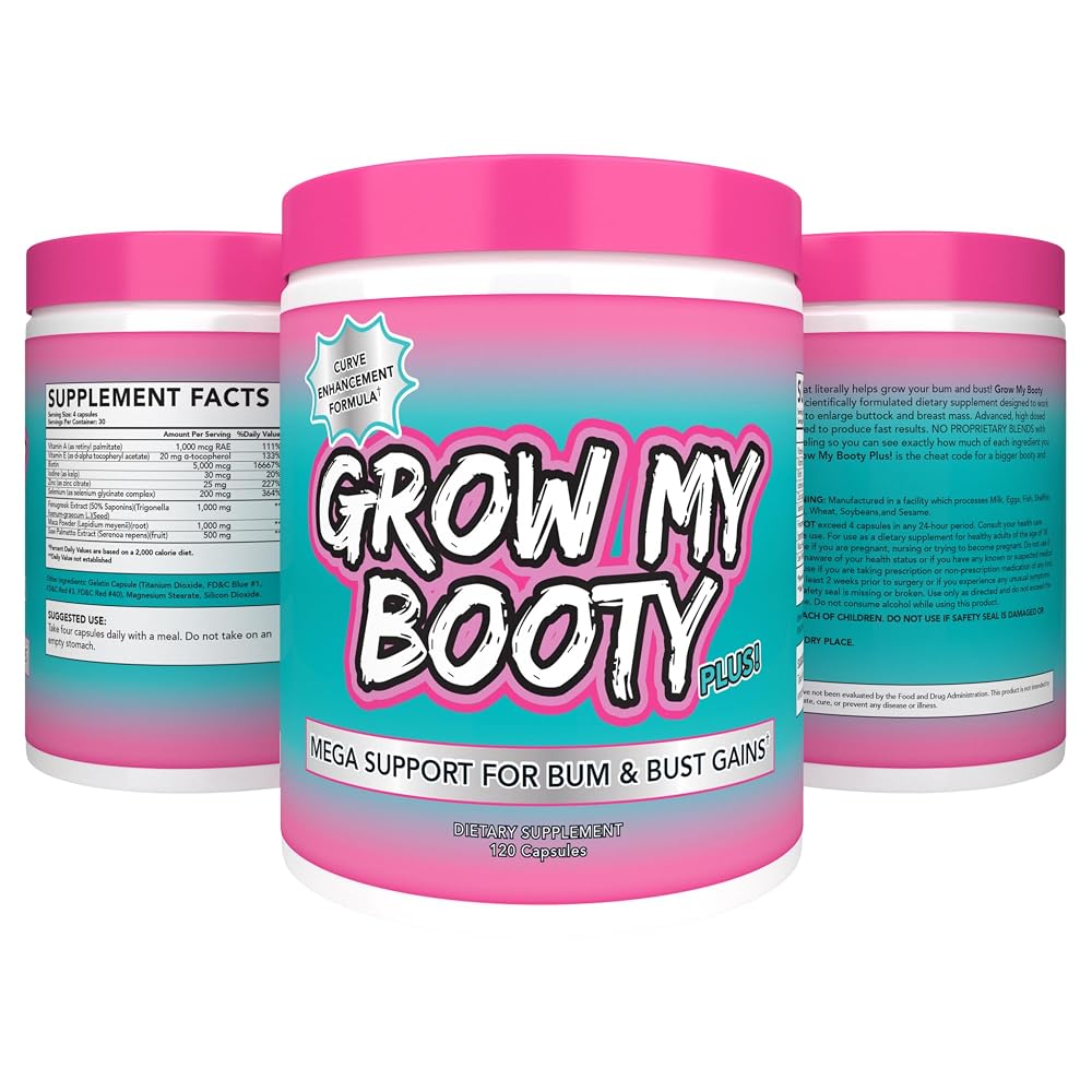 SPAZMATIC Grow My Booty Plus Butt Enhancement Capsules - 120 Capsules - image 5