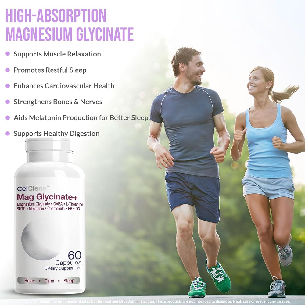 CELCLENE Magnesium Glycinate+ Sleep Support - 60 Vegetarian Capsules - image 4