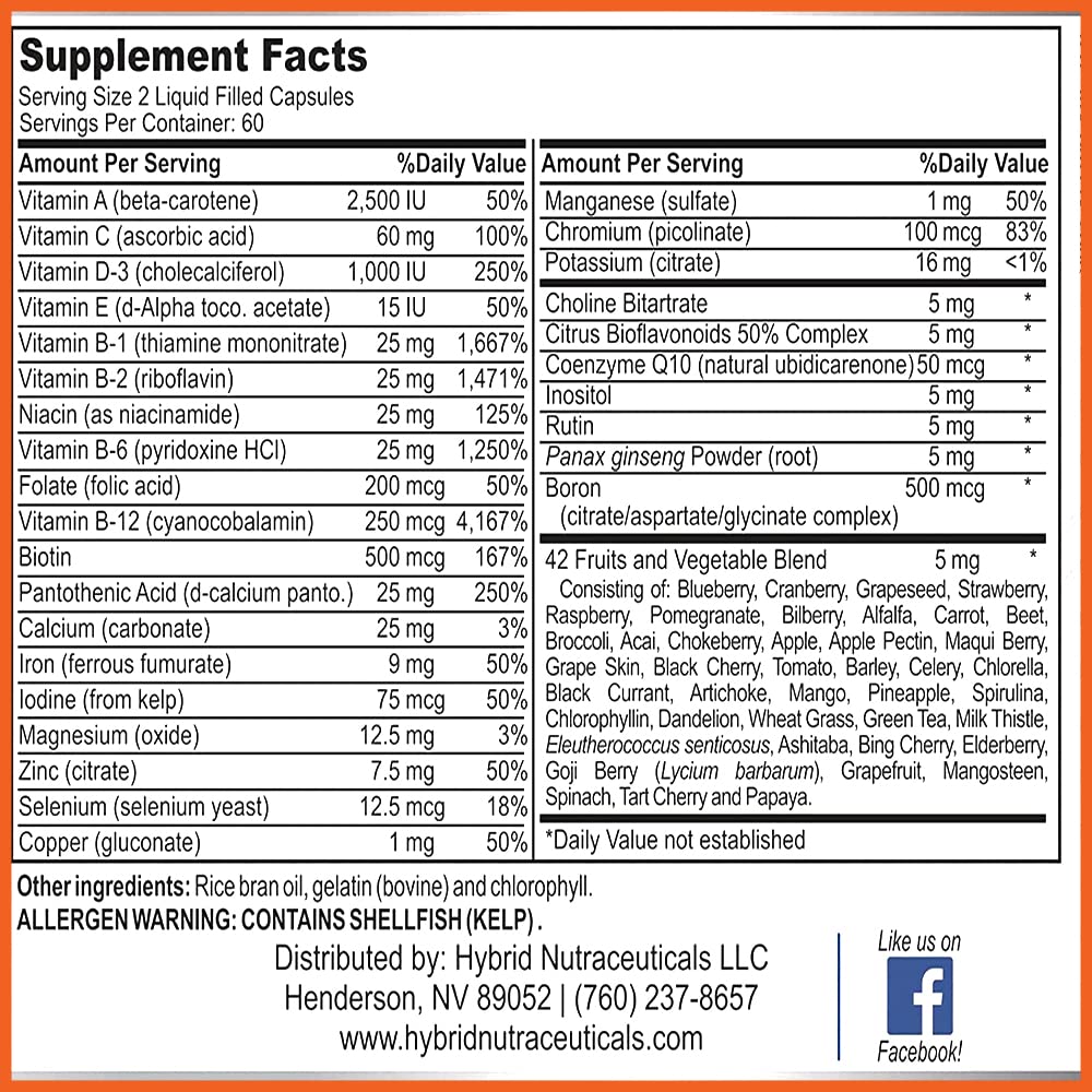Hybrid Nutraceuticals MiracleMulti Multivitamin - 120 Softgels - image 6