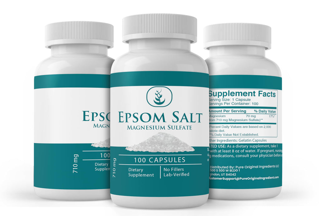 Pure Original Ingredients Epsom Salt - 100 Capsules - image 4