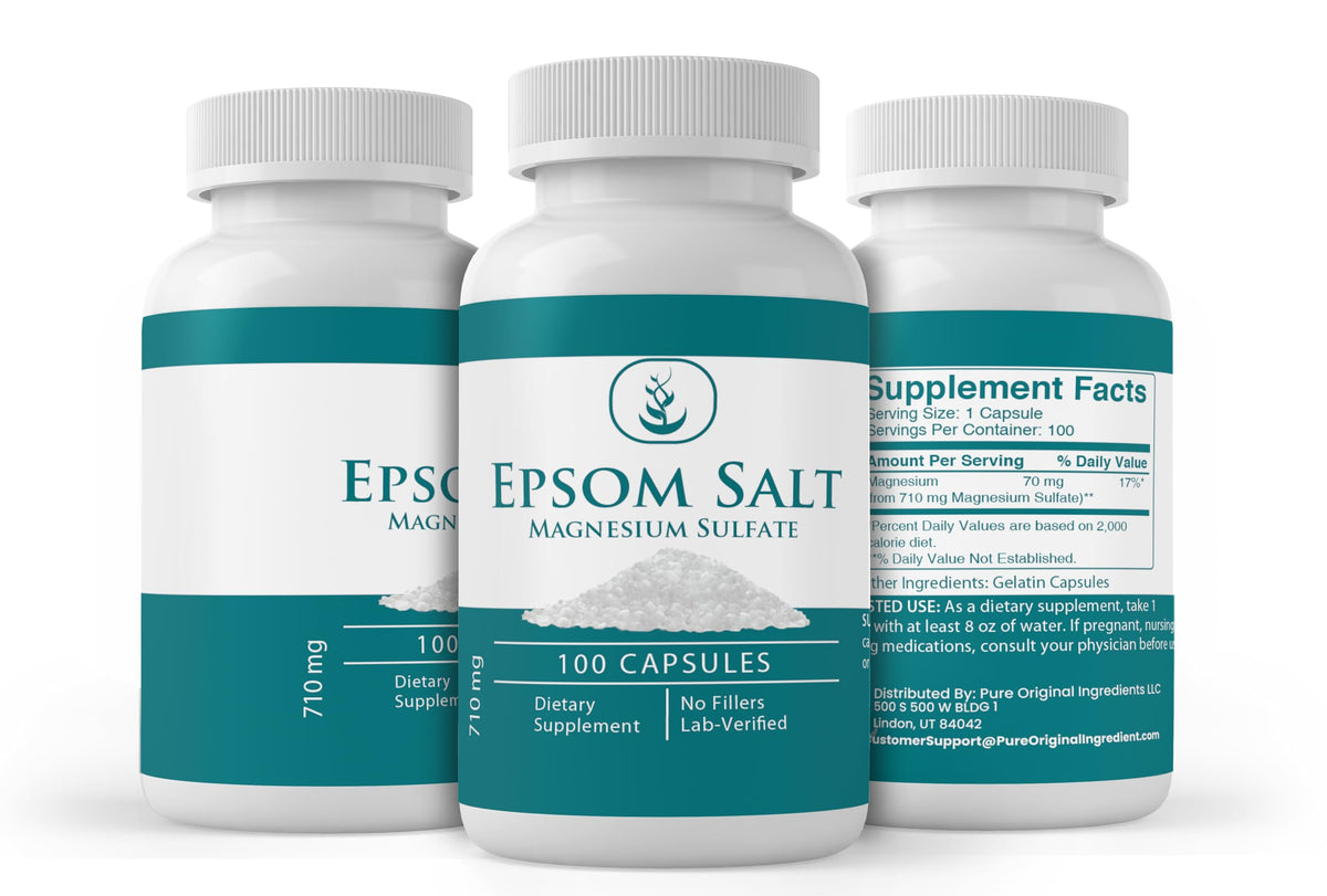 Pure Original Ingredients Epsom Salt - 100 Capsules - image 4