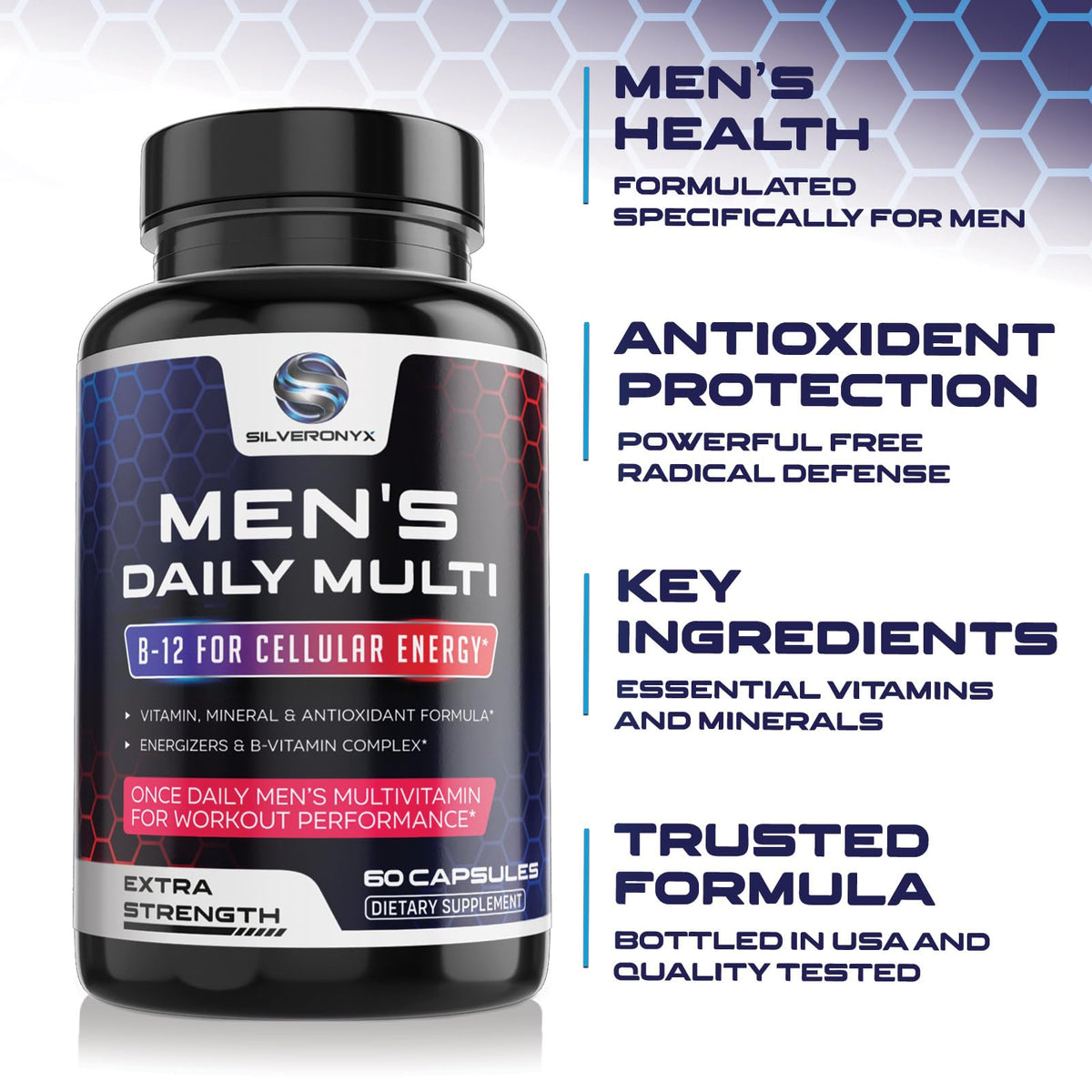 SILVERONYX Multivitamin for Men - 60 Capsules - image 7