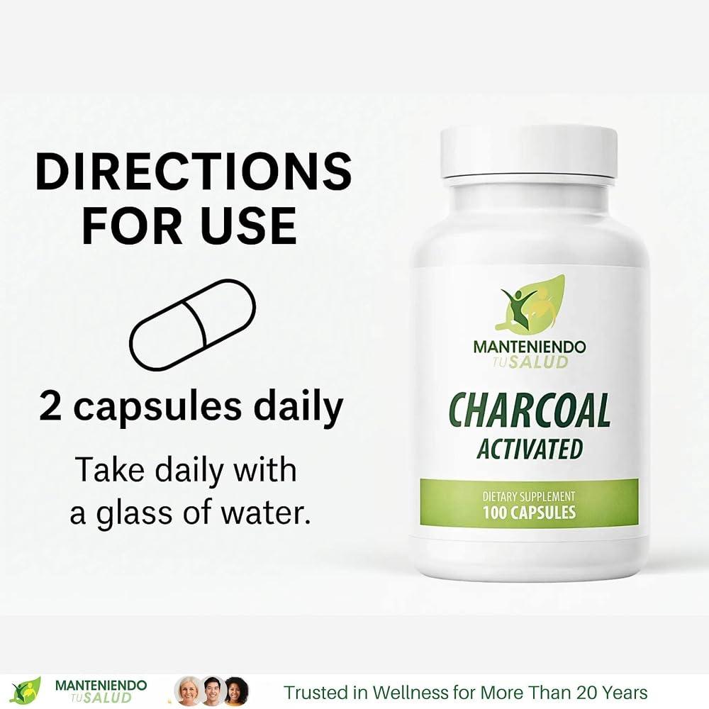 Manteniendo Tu Salud Activated Charcoal 520 mg Digestive Support - image 5