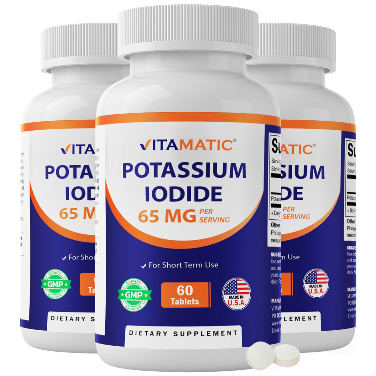 Vitamatic Potassium Iodide 65 mg per Serving - 60 Tablets - Thyroid