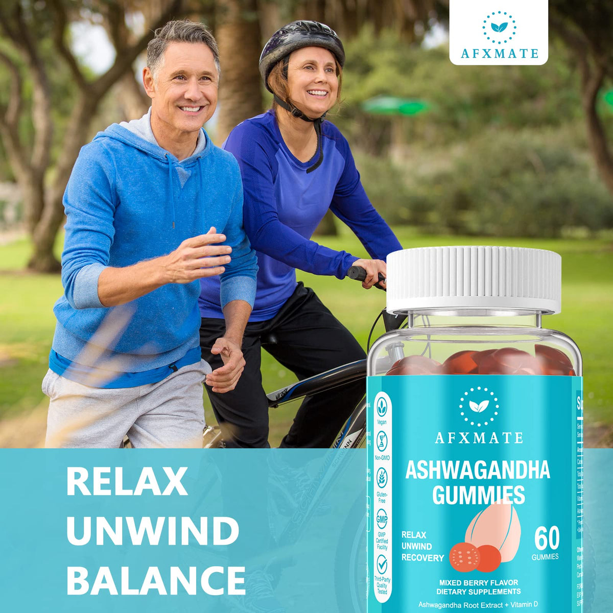 AFXMATE Ashwagandha Gummies with Vitamin D3 - 120 Gummies - image 6