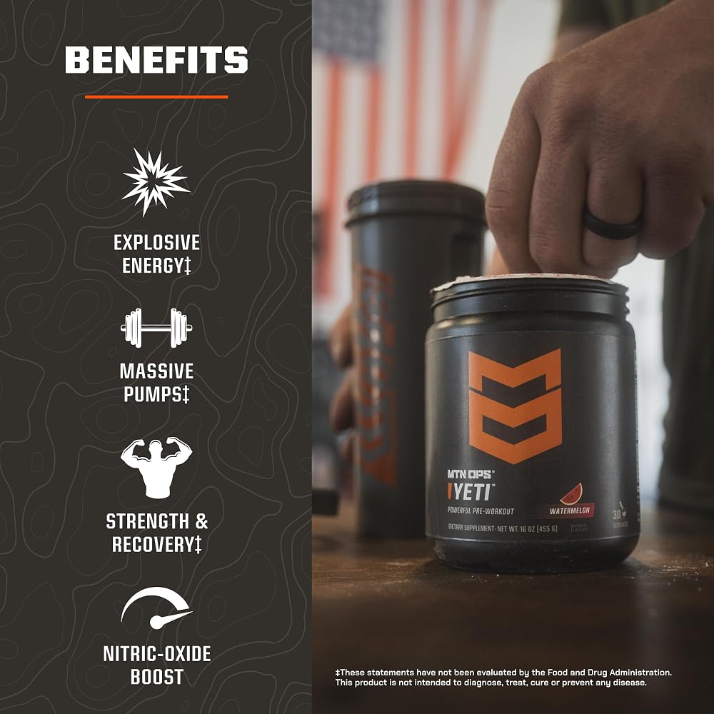 MTN OPS Yeti Pre-Workout Powder Energy Drink with Creatine