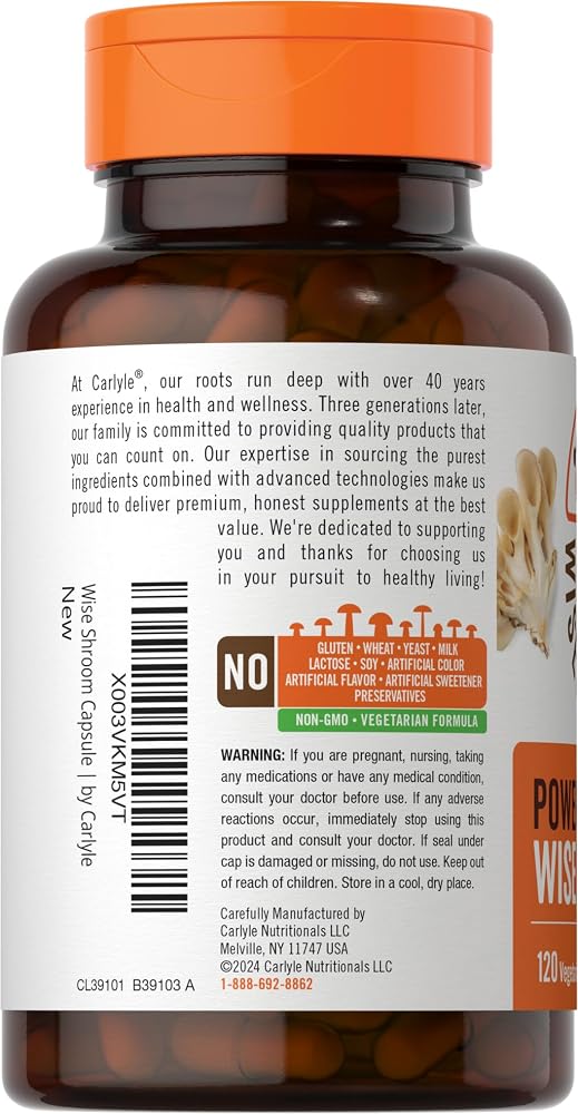 Carlyle Mushroom Complex 8-in-1 Blend - 120 Vegetarian Capsules - image 3