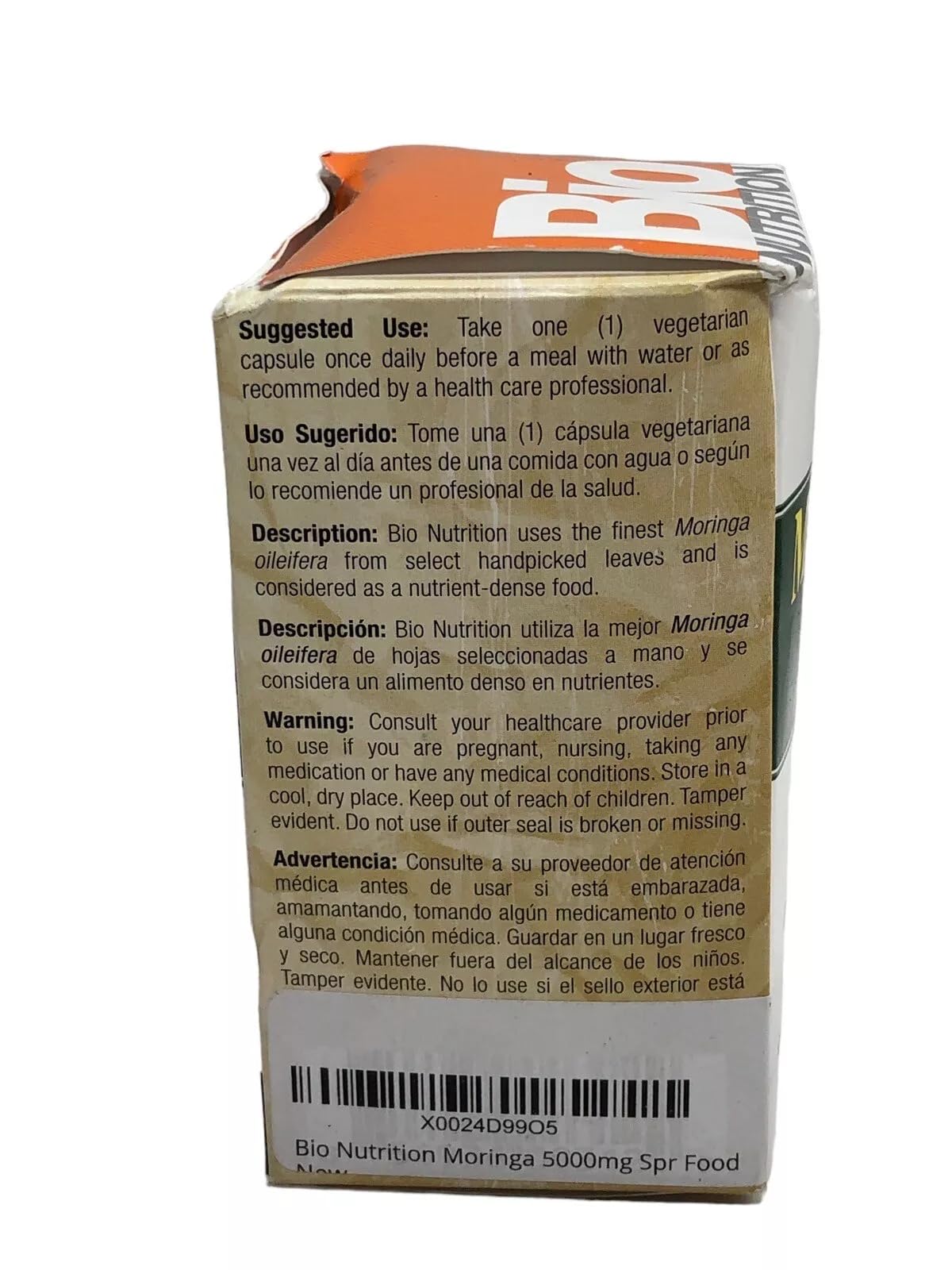 Bio Nutrition Moringa Supplement - 180 Vegetarian Capsules - image 3