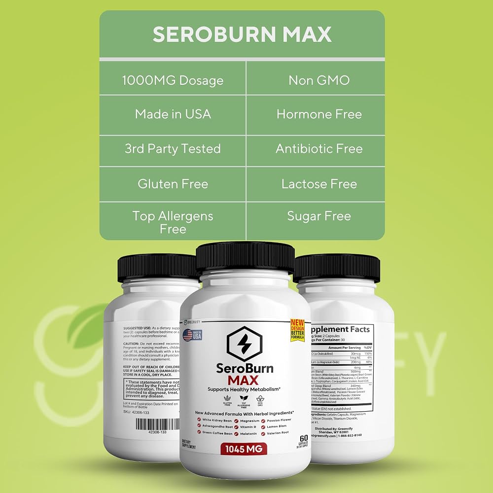 GREENVIFY SeroBurn Max Nighttime Sleep Support - 60 Capsules - image 4