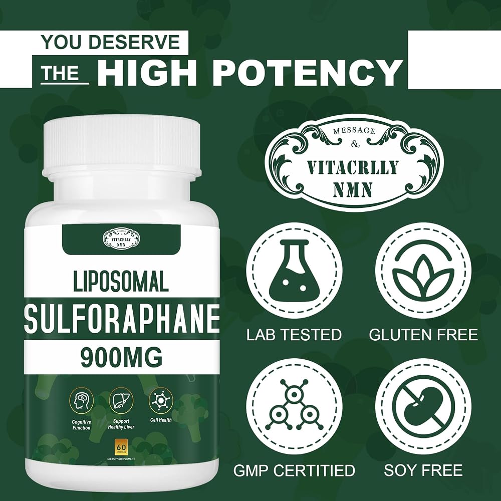 VITACRLLYNMN Liposomal Sulforaphane 900mg Broccoli Extract - 180 Capsules - image 5