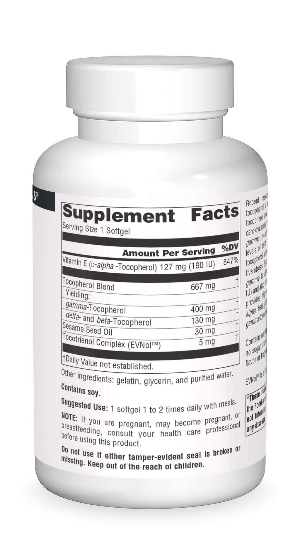 Source Naturals Gamma E Complex 400 mg - 120 Softgels - image 3