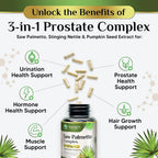Nature's Peak Saw Palmetto Prostate Health Supplements for Men 1000mg