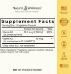 Natural Wellness Vitamin D3 + K2 2500 IU - 120 Capsules - image 2