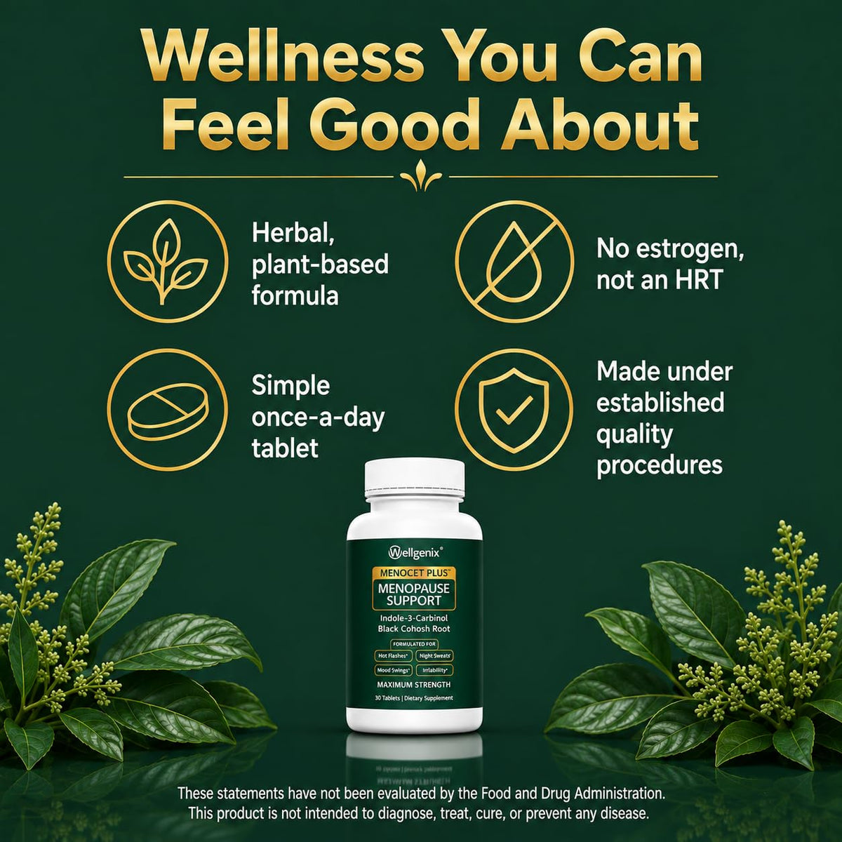 Wellgenix Menocet Plus - Menopause Supplement Designed to Address All