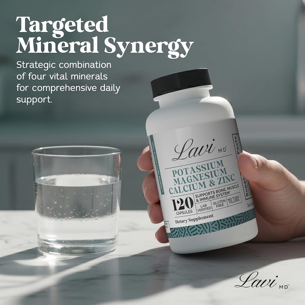 LaviMD Potassium Magnesium Zinc Calcium Supplement - 120 Capsules - image 5