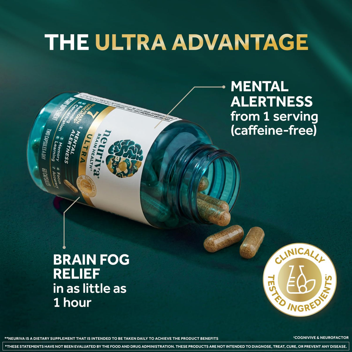 NEURIVA Ultra Brain Supplements for Memory and Focus