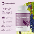 Pure Micronutrients Resveratrol 600mg Trans-Resveratrol - 60 Vegan Capsules - image 2